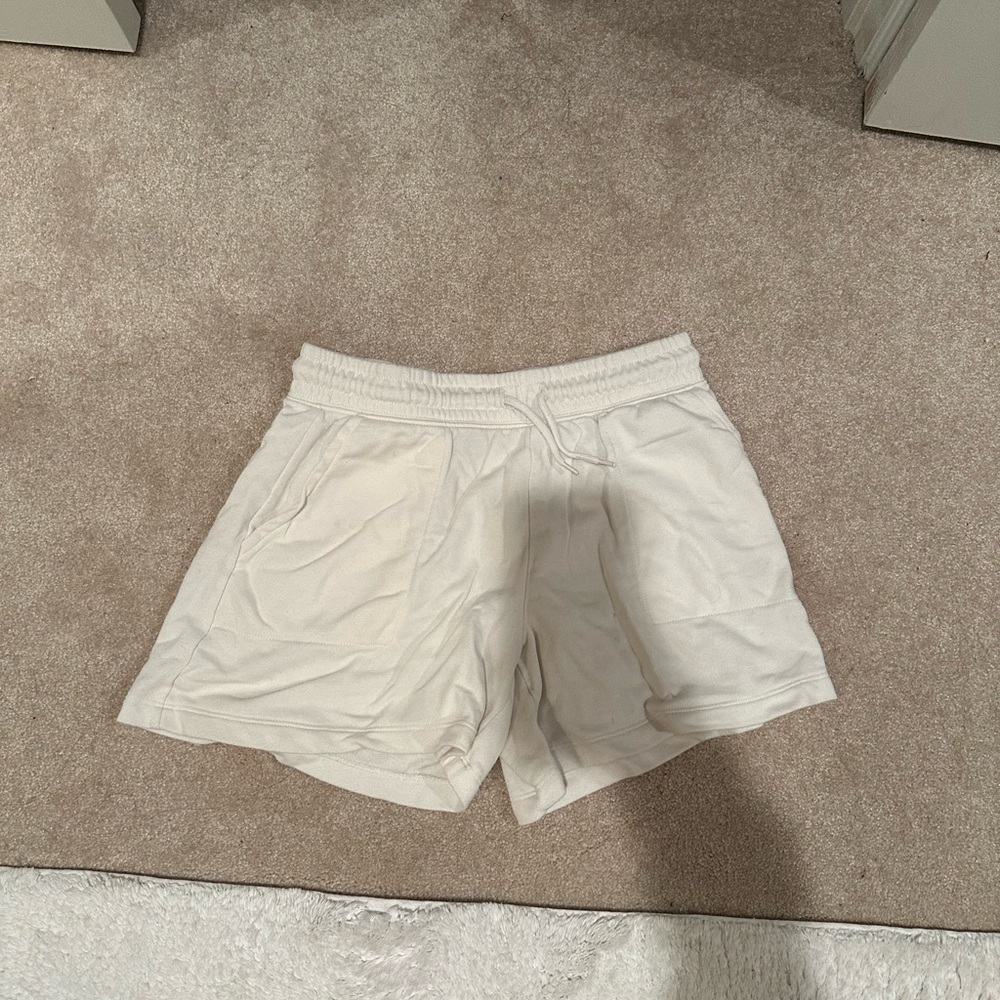 Kids Unisex White Sweat Shorts